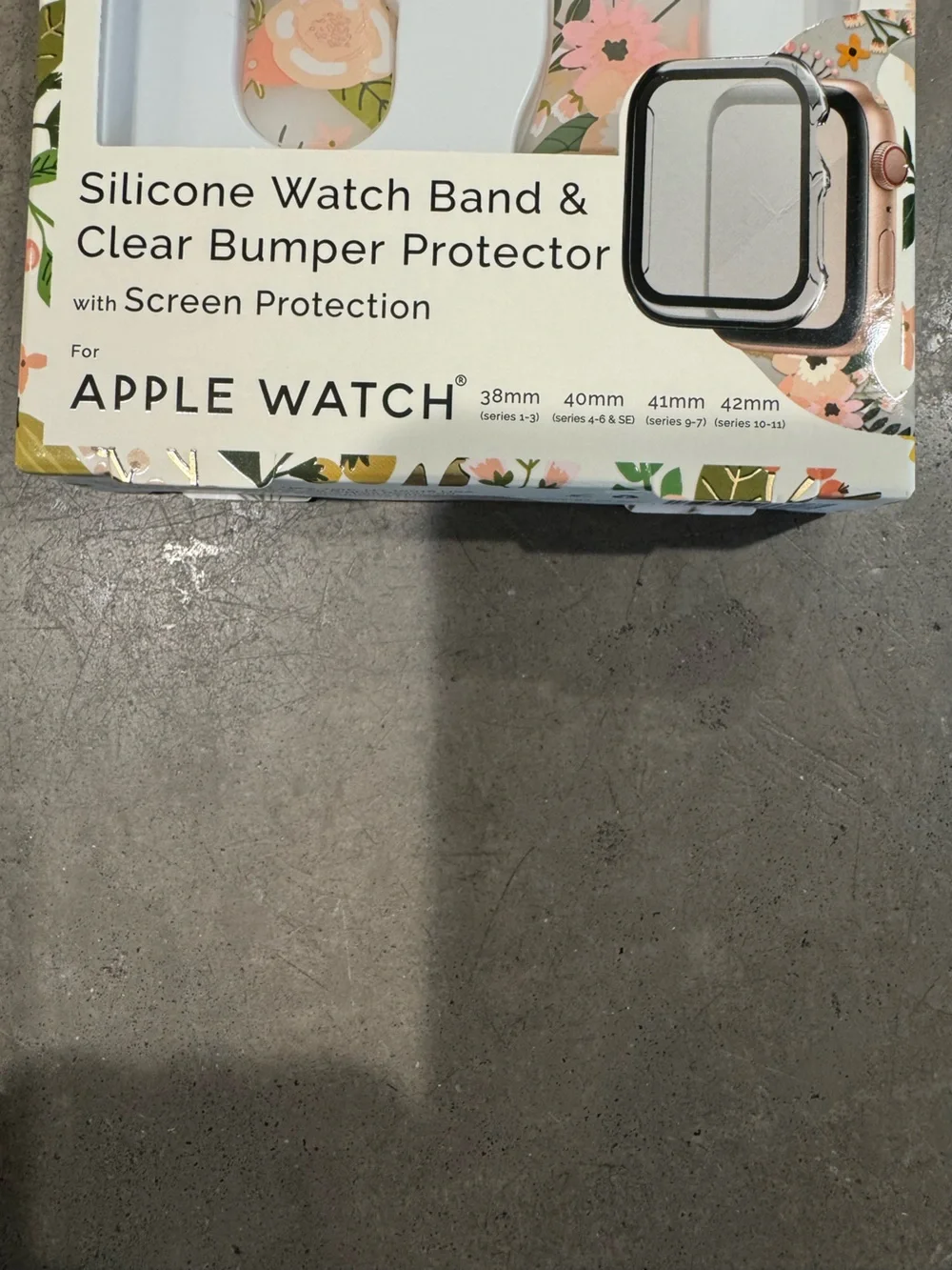 Mia Charro clear Floral Silicone Watch Band Apple 38,40,41,42 & Clear Bumper 🌸